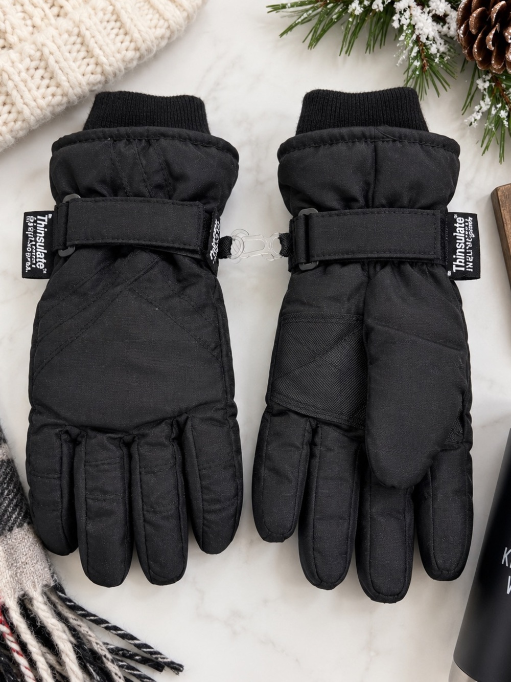 Thinsulate 40g Black Ski Snow Gloves | Winter Outdoor